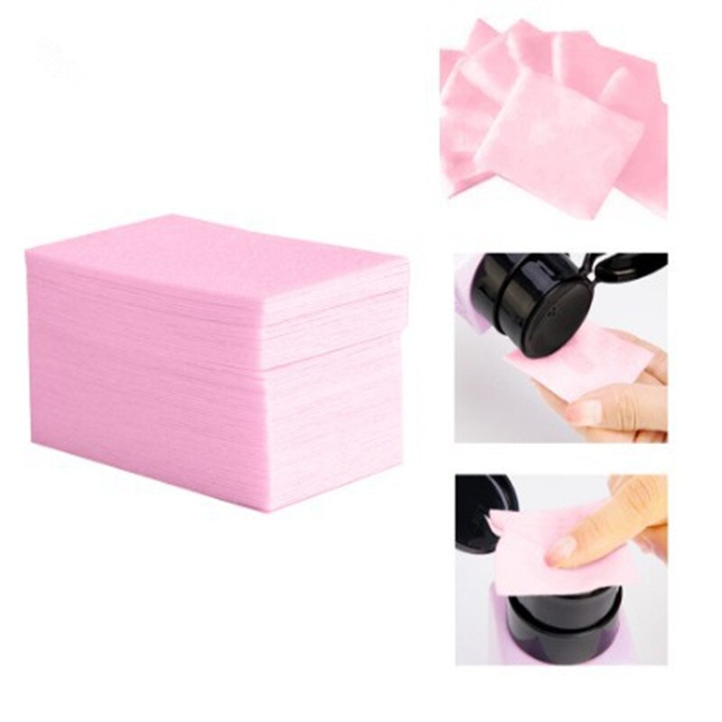 100 Pcs-Pluizende Doekjes Servetten Nagellak Remover Gel Nail Doekjes Nail Cutton Pads Manicure Pedicure Gel Gereedschap