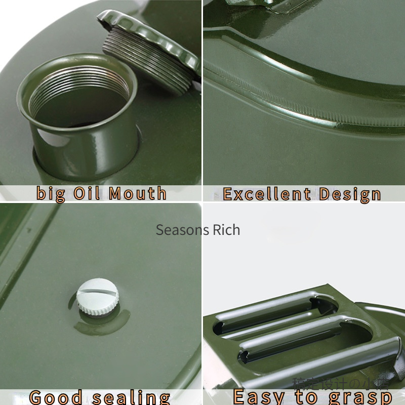 Pot métallique de 20l en acier inoxydable avec 3 poignées, réservoir de stockage avec bec en alliage d&#39;aluminium