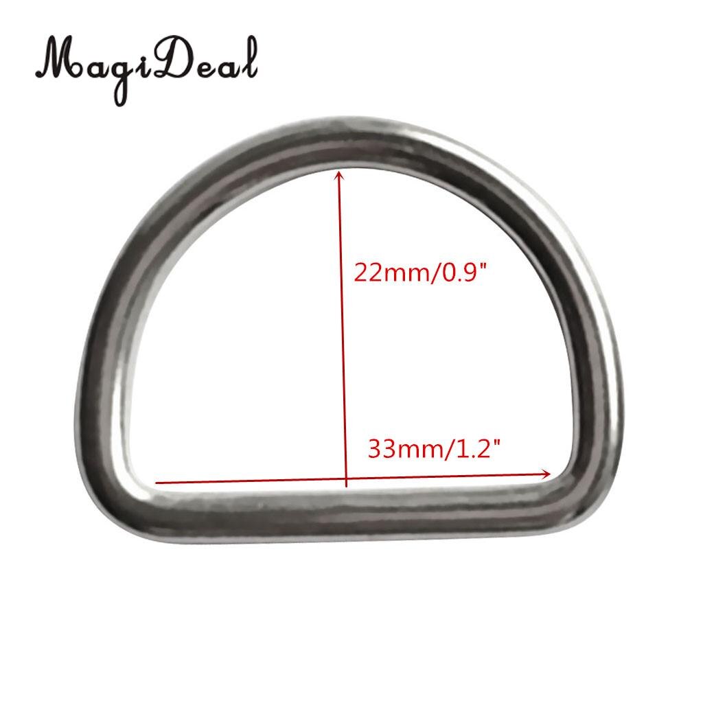 MagiDeal Heavy Duty 4Pcs Diving Scuba D Ring for 30mm Webbing - Marine 316 Stainless Steel for industrial Snorkeling Application
