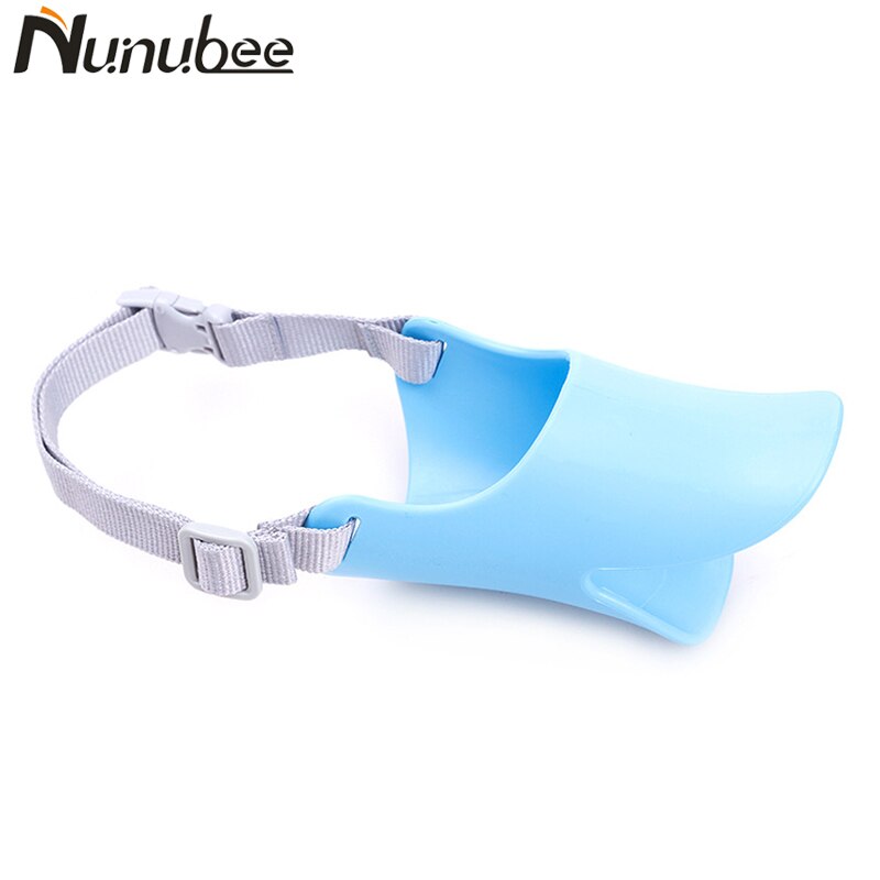 Nunubee Dog Muzzle Silicone Duckbill Cute Duck Mouth Muzzle Bark Bite Stop Small Dog Anti-bite Masks For Dog Pets Products: Blue / 16CM