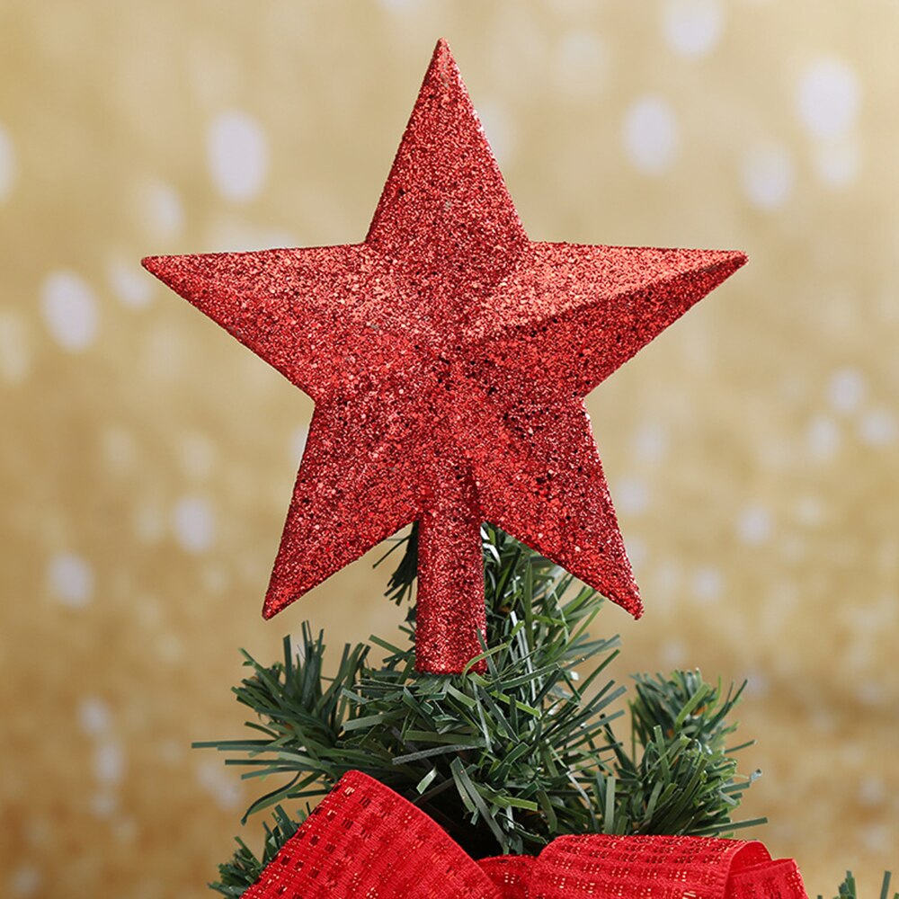 Decoración superior de estrella de cinco puntas para árbol de Navidad, suministros de de año , decoraciones para el hogar, 15/20Cm