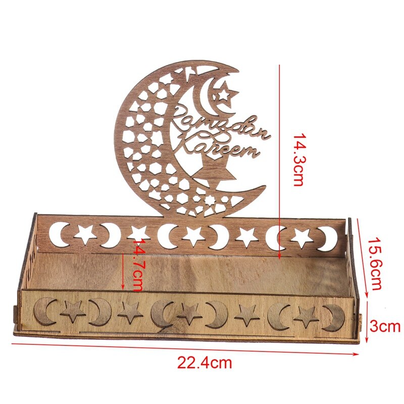 Moon Star Houten Ramadan Decoratie Voor Thuis Islamitische Moslim Party Decor Eid Mubarak Ramadan Kareem Voedsel Lade Eid Al adha: tray-C