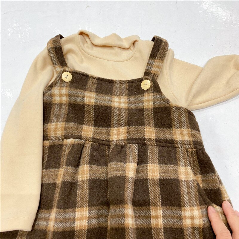 Children Boys Girls Fleece Pants Winter Autumn Baby Plaid Trousers Kids Leisure Overalls Toddler Wool Cotton Clothes