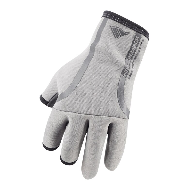 Vissen Handschoenen Waterdichte Warme Anti Slip Anti Cut Winter Drie Vinger Gesneden Neopreen Outdoor Vis Equipmen: GRAY / L