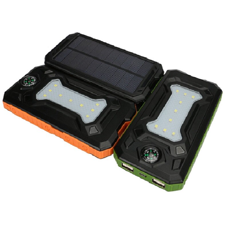 12000mAh Solar Charger Portable Solar Power Bank Outdoors Emergency External Battery for Mobile Phone Tablets With LED Light