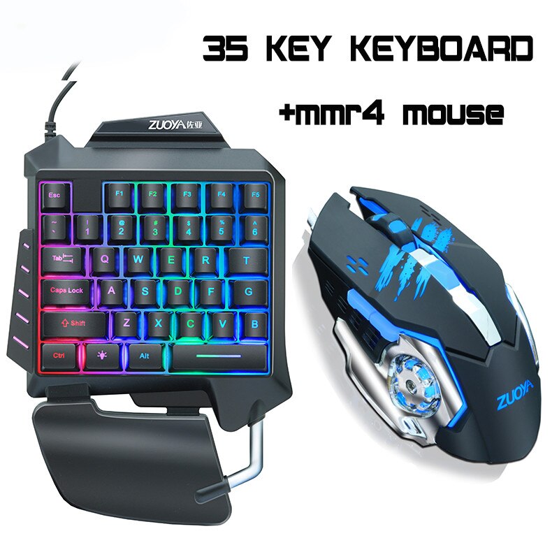 35 keys keyboard Backlit One-Handed Game Keyboard Mouse Set wired Gamer Gaming Mouse and Keyboard Kit For pro gamer