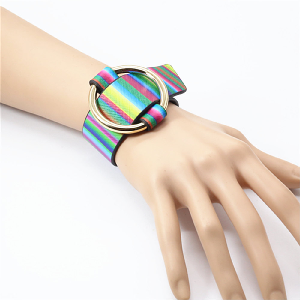 Cactus Wide Bangle Green Wristband Summer Beach Jewelry Chain Leather Bracelets For Women Cuff Bangle Female Party Jewelry