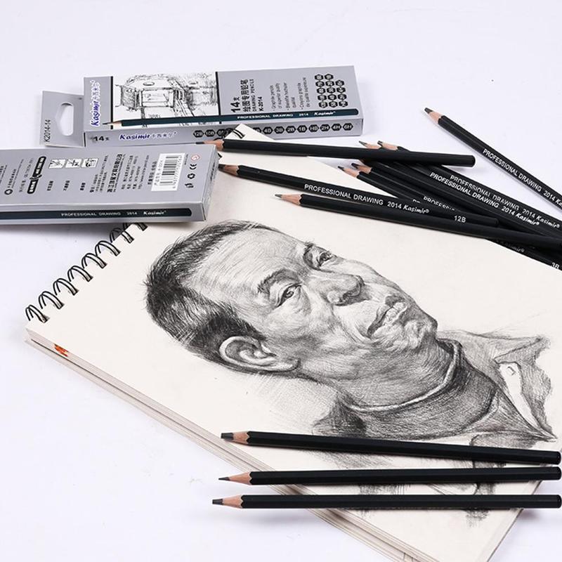 14pcs/set Sketch Set Drawing Tools For Beginners Graphite Pencil For Writing Art Charcoal Supplie C7G8