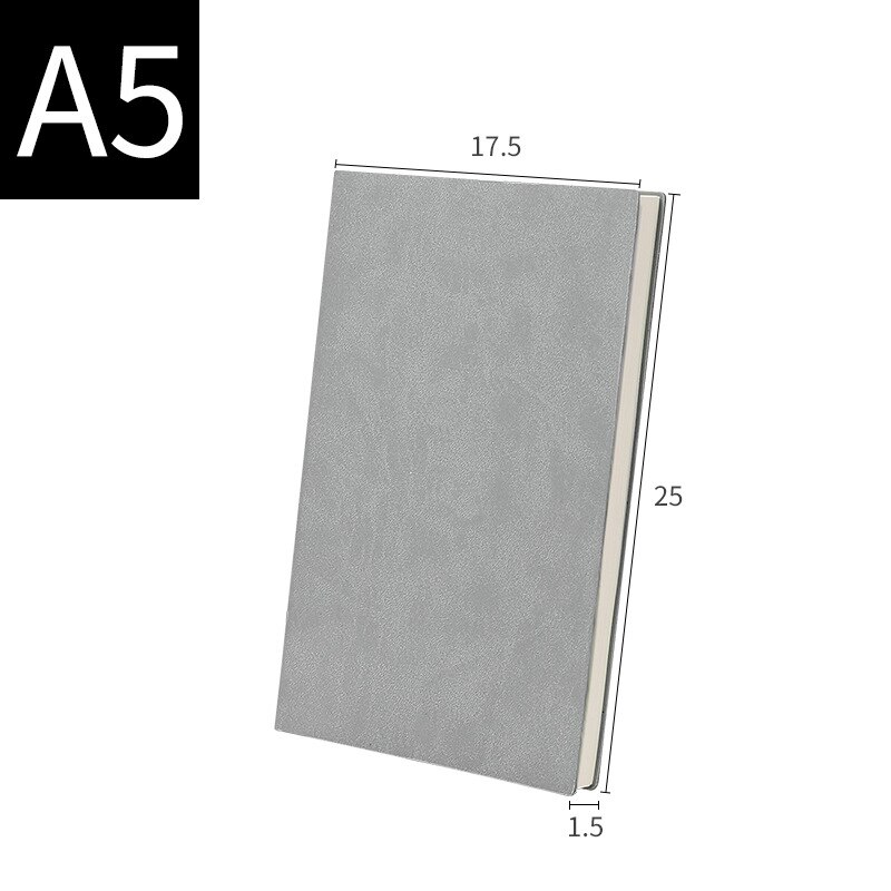 Simple business office PU leather notebook student a5 a6 b5 soft copy notebook: A5 Gray 14.5x21