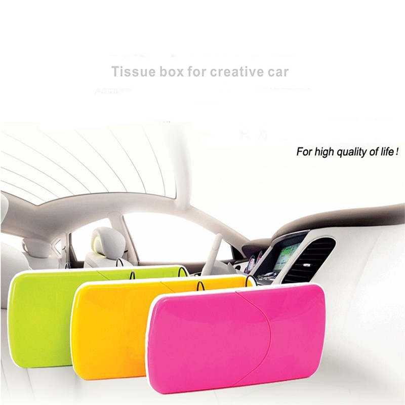 1PCS Colourful Car Sun Visor Tissue Trash Box For Mitsubishi ASX Lancer 10 9 Outlander Pajero Suzuki Swift Grand Vitara SX4