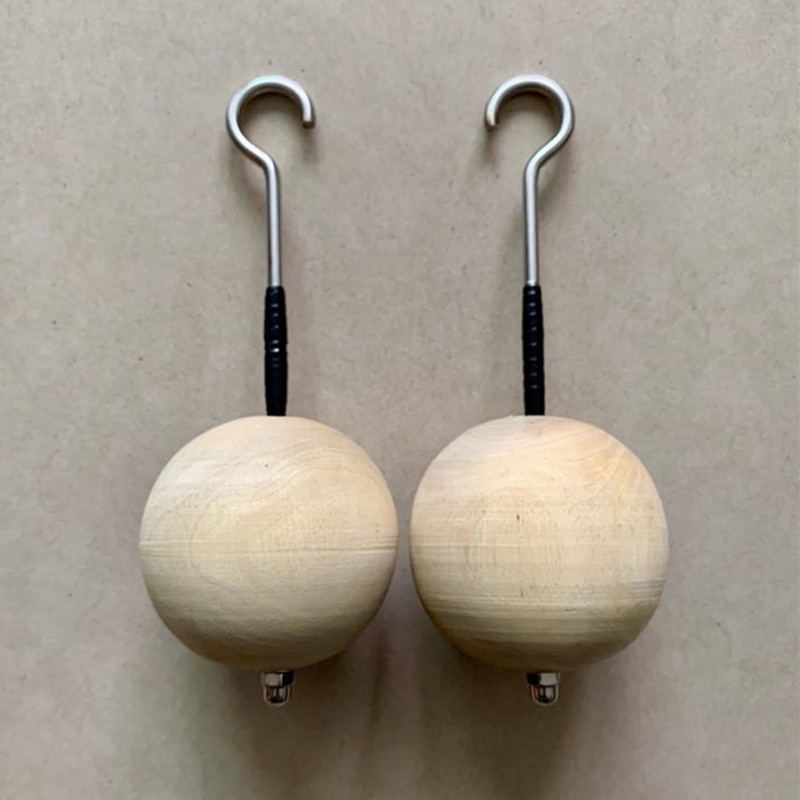 1 paio di sfere da arrampicata in legno 7/8/10CM tiro su formazione manopole arrampicata su roccia allenatore di mazze allenamento palla di cannone
