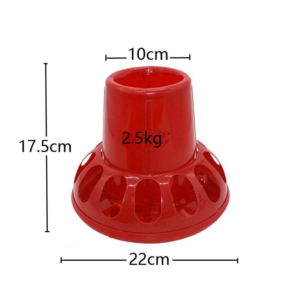 2 Pcs Poultry Feeding Tools 1.5 Kg / 2.5 Kg/3.5 Kg Red Plastic Chicken Feeders Quail Feed Bucket Poultry Farming Tools: 2.5kg