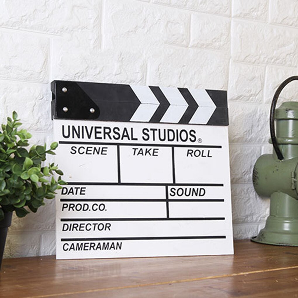 Wooden Director Movie Scene Clapperboard TV Video Clapper Board Film Photographic Prop Hanging Decorations