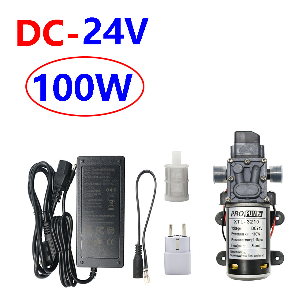 Pompe à eau à membrane haute pression, 60W 80W 100W, DC 12V 24V, pompe auto-amorçante, interrupteur automatique, outils de système d'irrigation