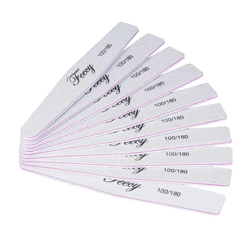 10pcs Nail Files Buffers 100/180 Sanding Buffer File Double Side Trimmer Lime Polish Ongles Pedicure Manicure Nail Art Tools: NF1003 10PCS