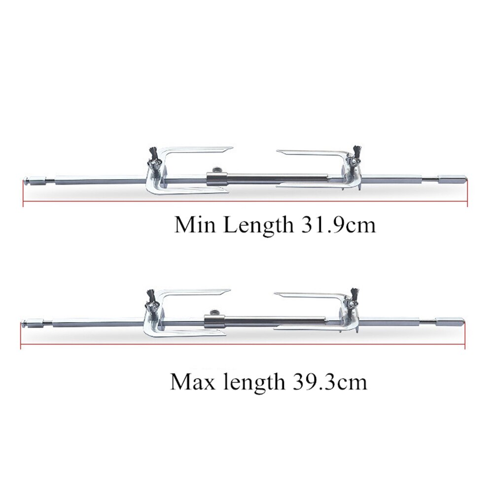Outdoor Picnic Stainless Steel BBQ Iron-Plated Chrome Forks Charcoal Chicken Grill Rotisserie Spit Barbecue Tools