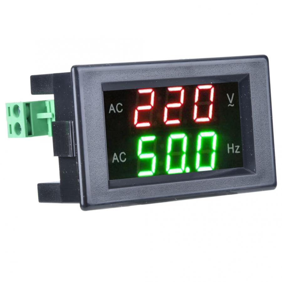 Generator Dual Display LED Digital AC Voltmeter Frequency Meter Testing Tool Frequency Meter