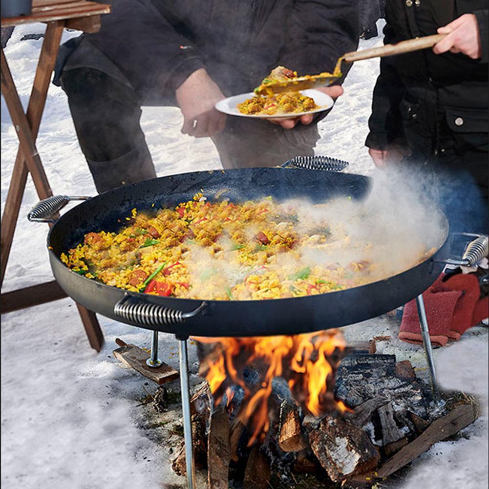 Foldable Campfire Stand Camping Bonfire Cooking Stand Portable Outdoor Grill Rack Steel Open Fire Tripod For Picnic