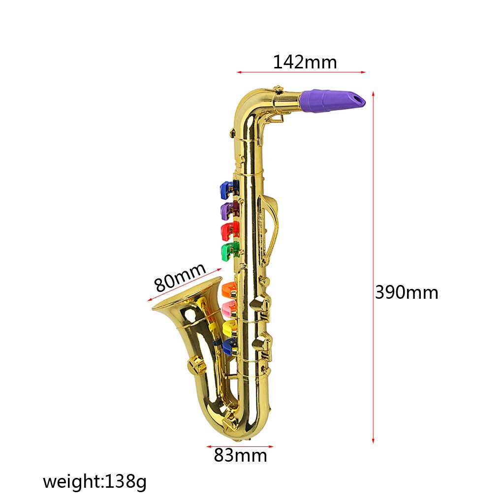 Gouden Saxofoon Spelen Prop 8 Gekleurde Merkt Muziek Instrument Onderwijs Speelgoed