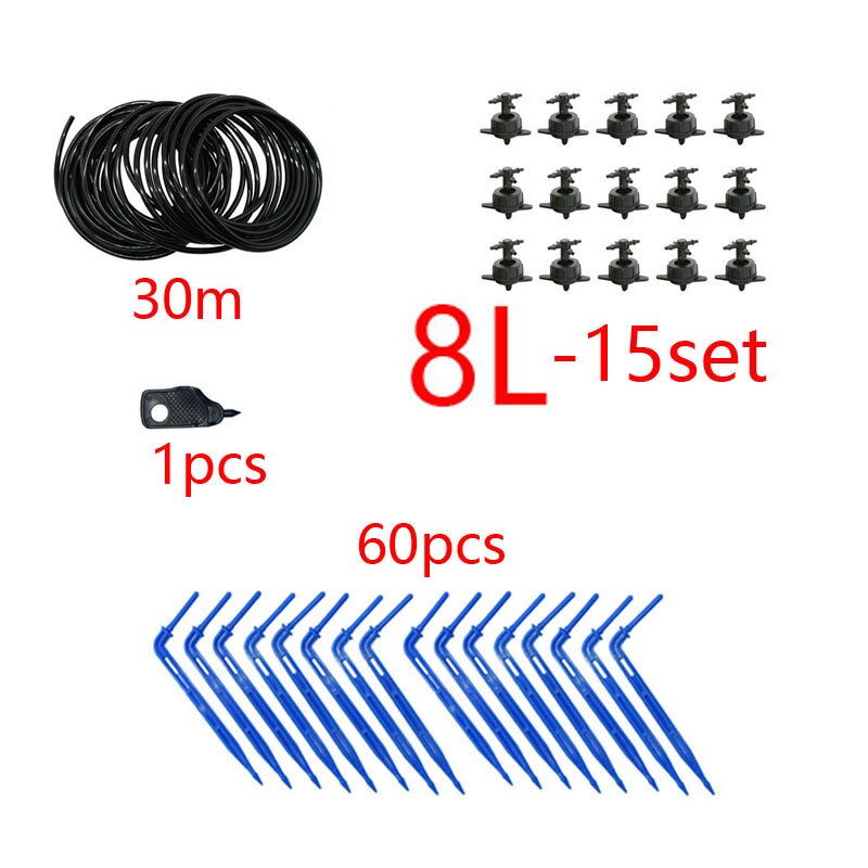 4L 8L Drippers 4-Manier Emitter Irrigatie Systeem Kas Pijl Drip System Waterbesparende Irrigatie: 8Lx15 set