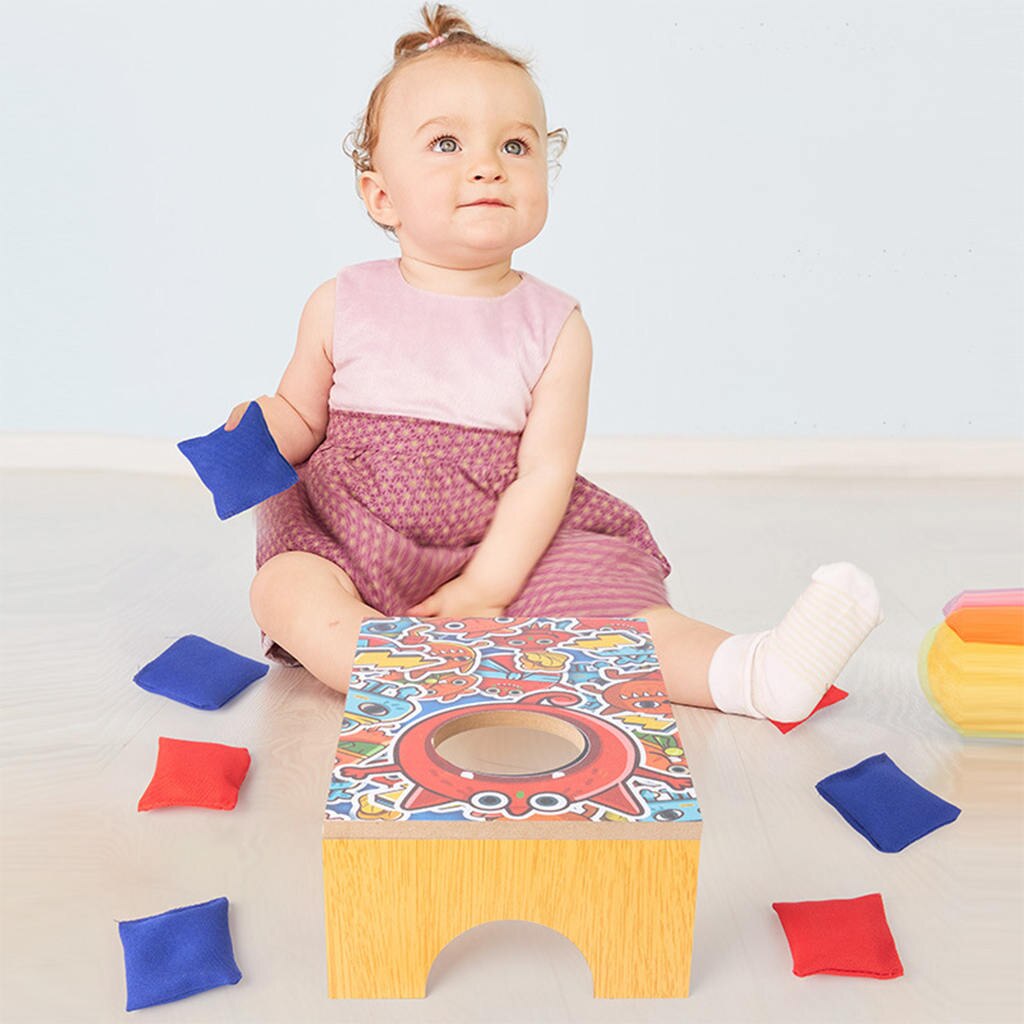 Jeu de lancer de sac de sable en bois pour parents et enfants, pour l&#39;intérieur et l&#39;extérieur, avec 8 sacs de sable: Monster