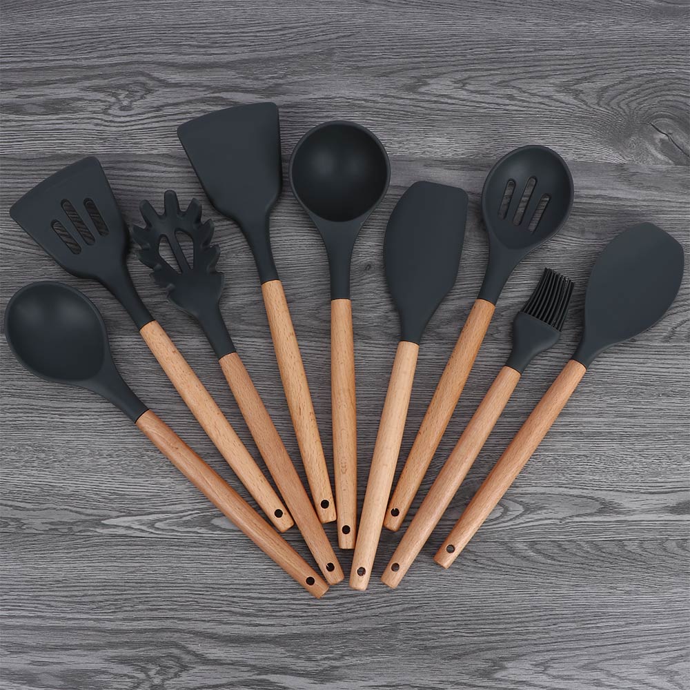 1 Pcs Kitchen Accessories Non-stick Silicone Cooking Gadgets Spatula Spoon Colander Shovel Kitchen Utensils DIY Cooking Tools
