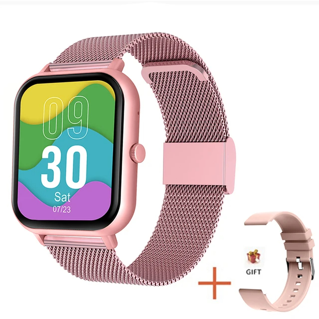 2023 Chiamata Bluetooth Smart Watch Donna Quadrante personalizzato Smartwatch per Android IOS Orologi musicali impermeabili Orologio da polso Full Touch: Blu