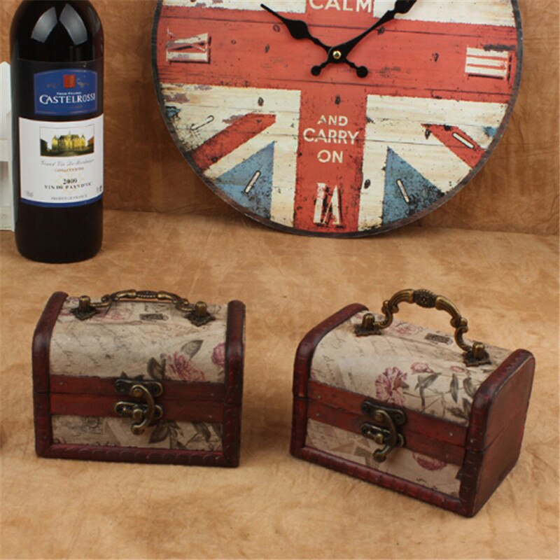 Wooden Retro Antique Decorative Box Wood Jewelry box Case Necklace Bracelet Storage Organizer