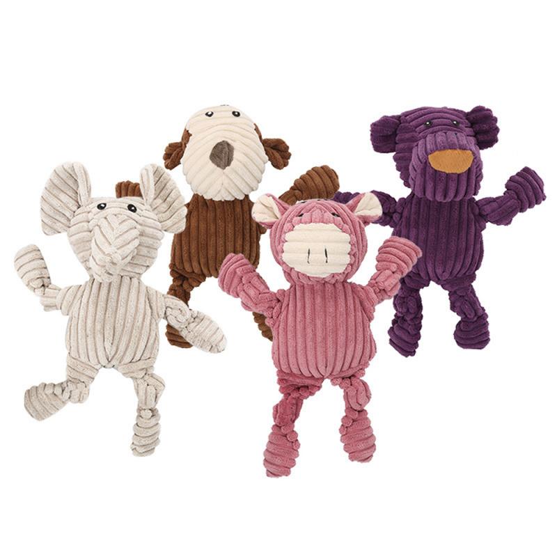 Pet Puppy Chew Squeaky Plush Sound Animal Toy Dog Molar Bite Resistant Cleaning Teeth Dog Toys Squeaking