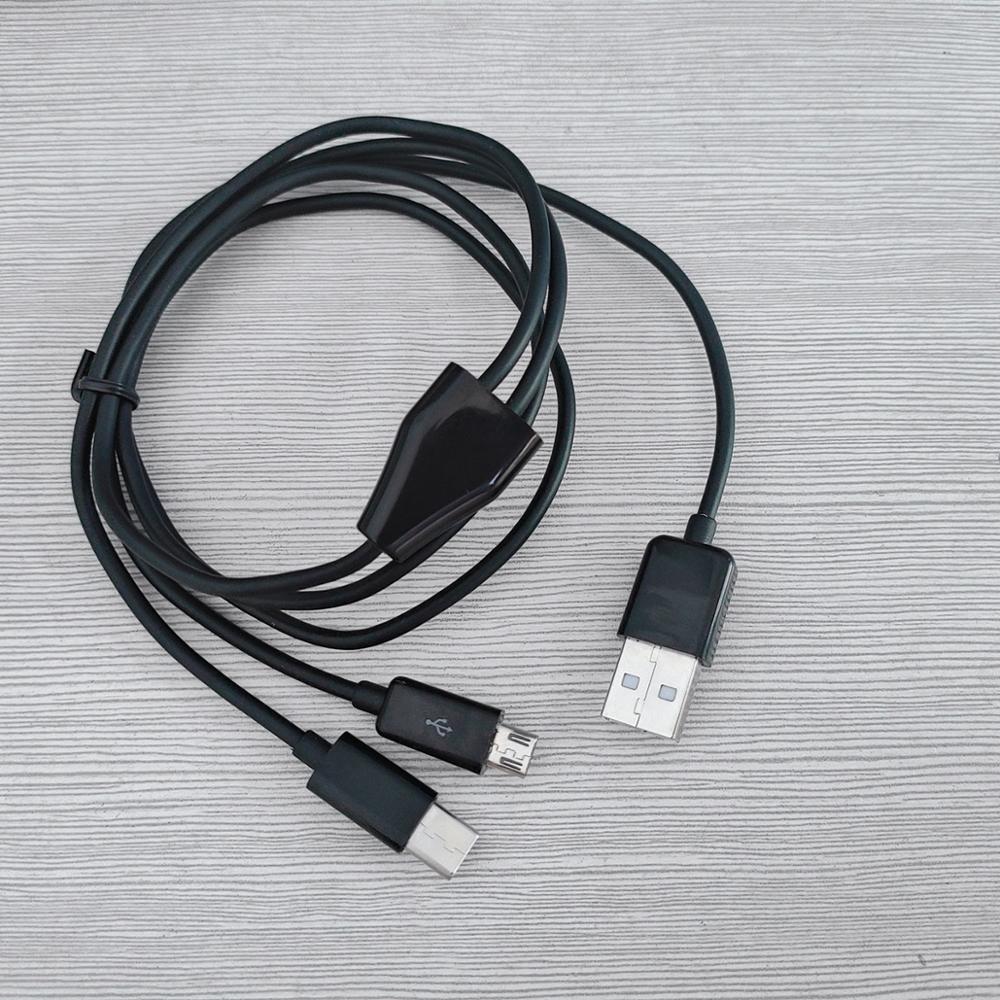 2 In 1 Usb Charge Kabel Voor Type C En Micro Telefoons En Tabletten