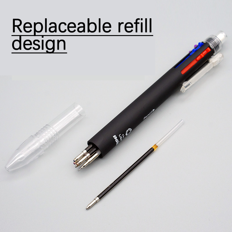 5pcs Multi-colour 6 in 1 Ballpoint Pen Set Multifunction Ball Pen and 1 Automatic Pencil Writing Supplies Stationery