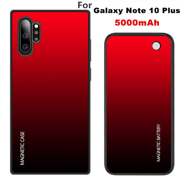 Funda magnética para Samsung Galaxy Note 10 Plus, batería de carga inalámbrica, 5000mAh: Red For 10 Plus