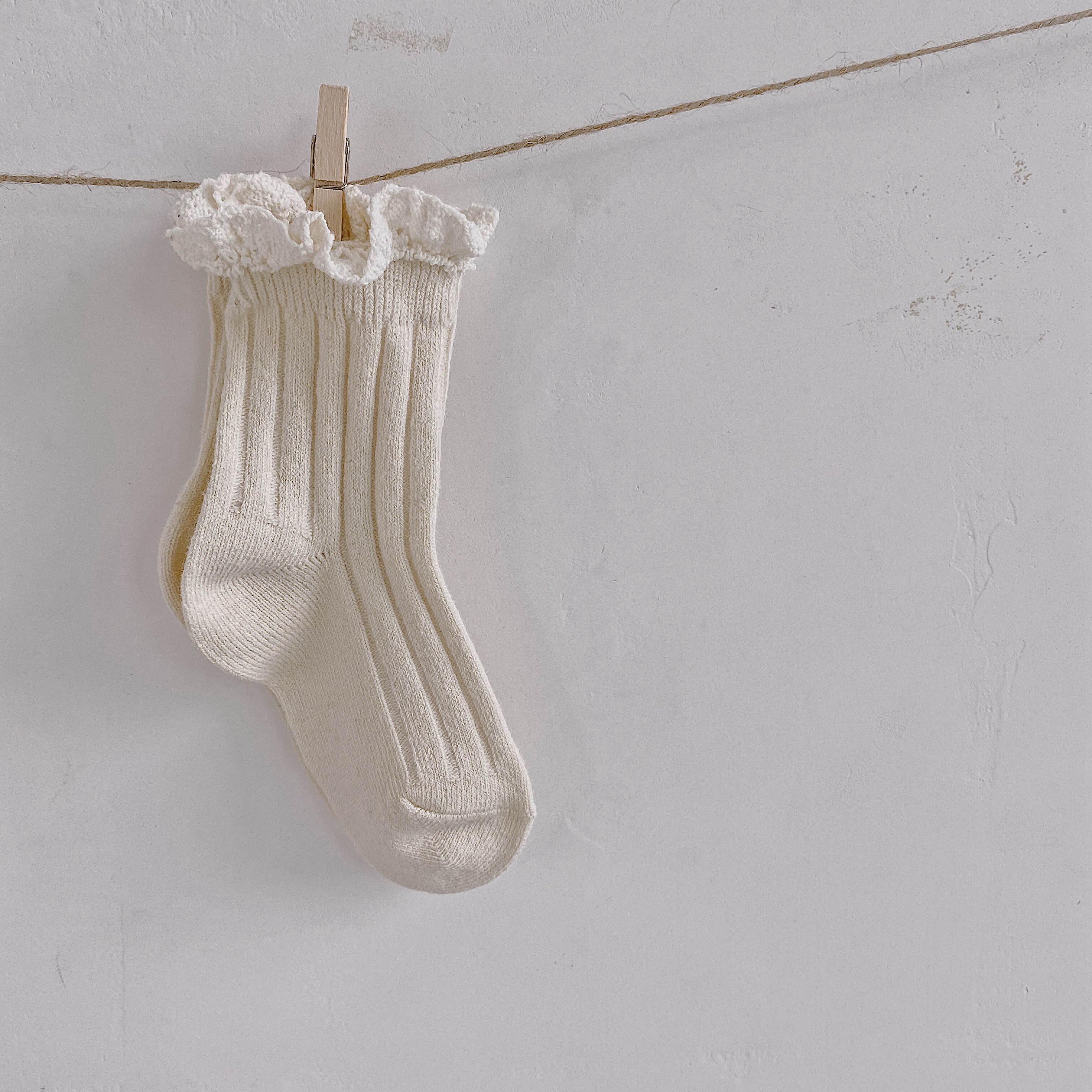 Calcetines cortos de encaje para niños y niñas, calcetín de algodón, Color sólido, a la: white / L for 6 to 8T