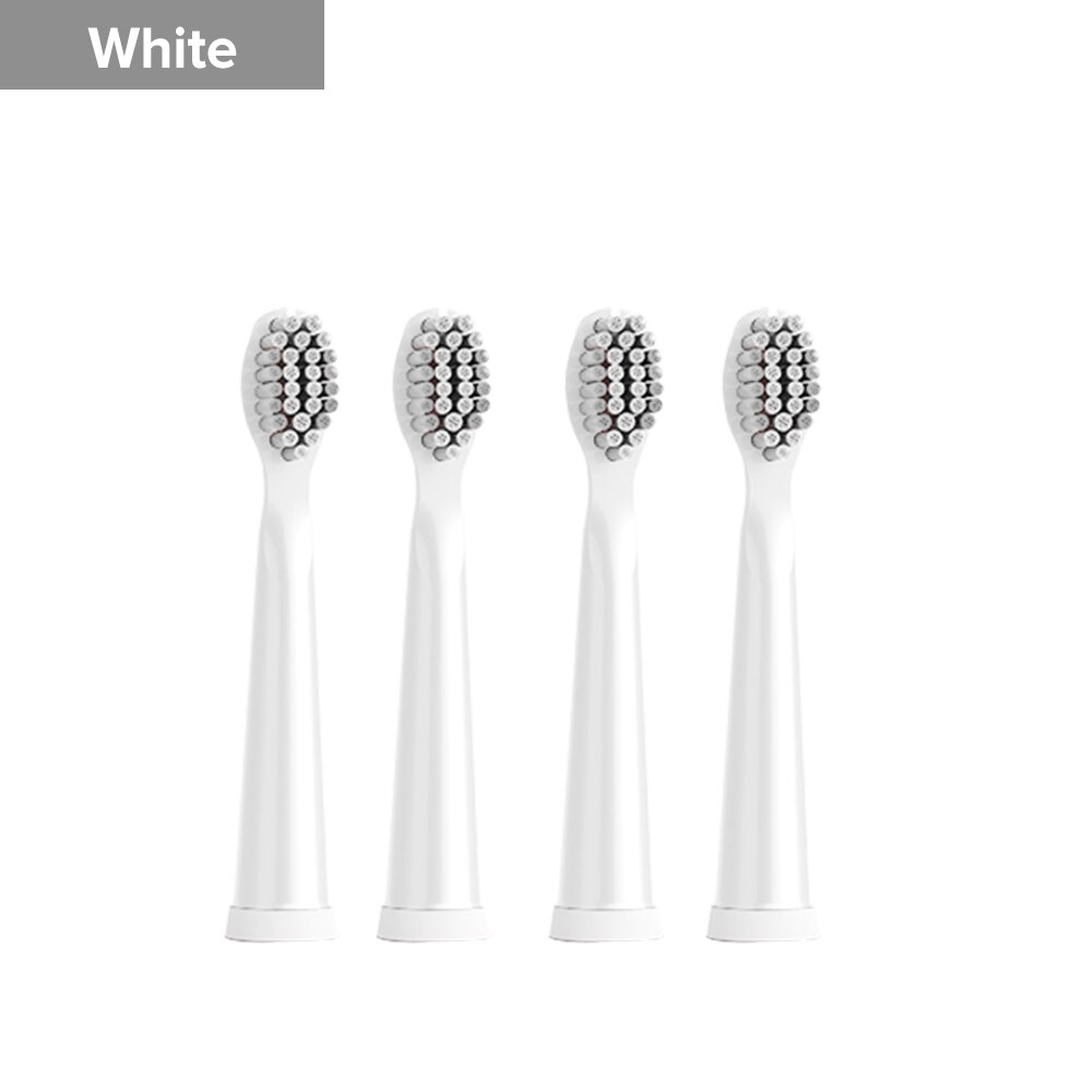 4PCS Detachable Replacement Brush Heads Fit Advance Power Sonic Electric Toothbrush Heads Pro Health Soft Hair Tooth Brush Head: White
