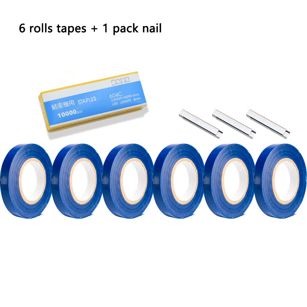 Machine à attacher plante jardin plante Tapetool Tapener avec rouleaux ruban et ongles pour légume raisin tomate concombre poivre fleur: tape and nail