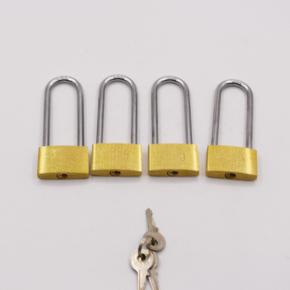 30/40/50/60mm Long Beam Keyed Padlocks Copper Lock Luggage Case Padlock For Drawer Box Hardware With Keyed Alike or Different