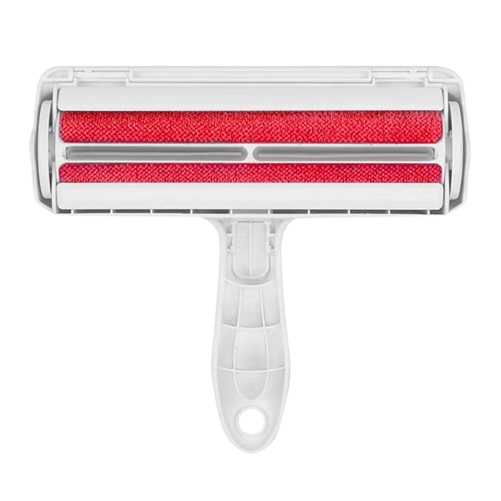 Reusable Pet Hair Remover Brush Lint Roller Self Cleaning Cat Dog Fur Hair Dust Removal Brush for Clothes Portable Effective: Red