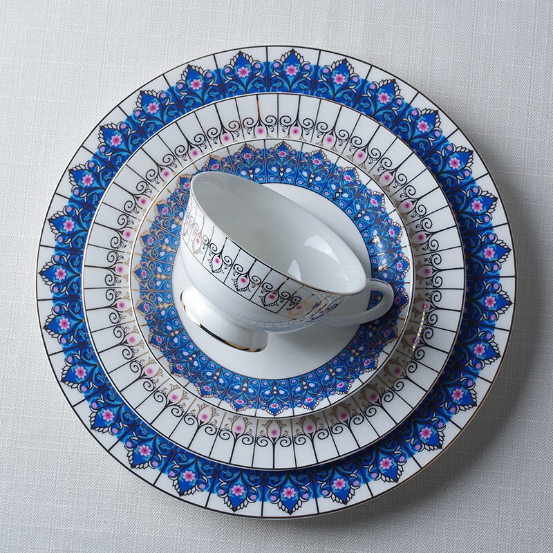 Bone China Gerechten en Platen Sets Bone China Servies Sets Keramische Plaat Porselein Plaat