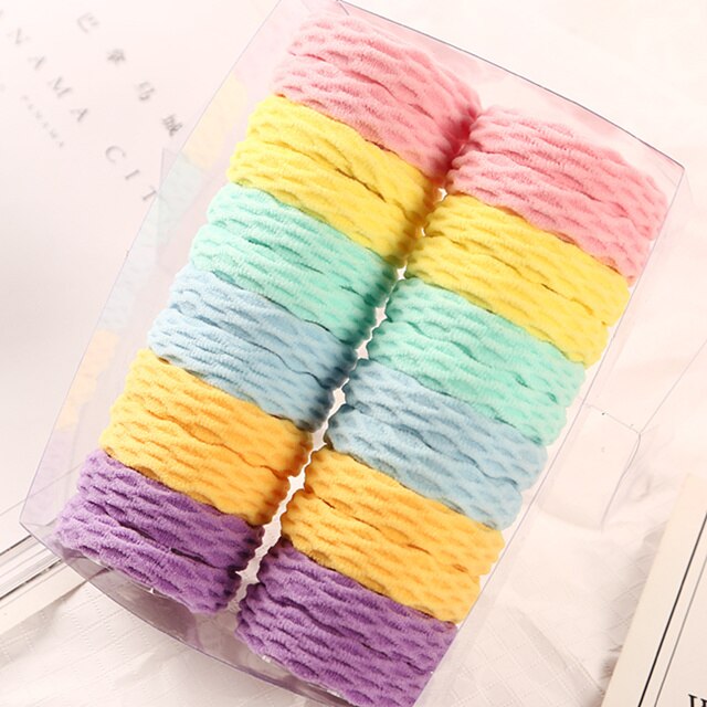 24 stks/partij Mode Vrouwen Rubber Band Meisje Elastische Touw Haarbanden Paardenstaart Houders Hoofddeksels Haar Accessoires Gom: 24PCS color NO2