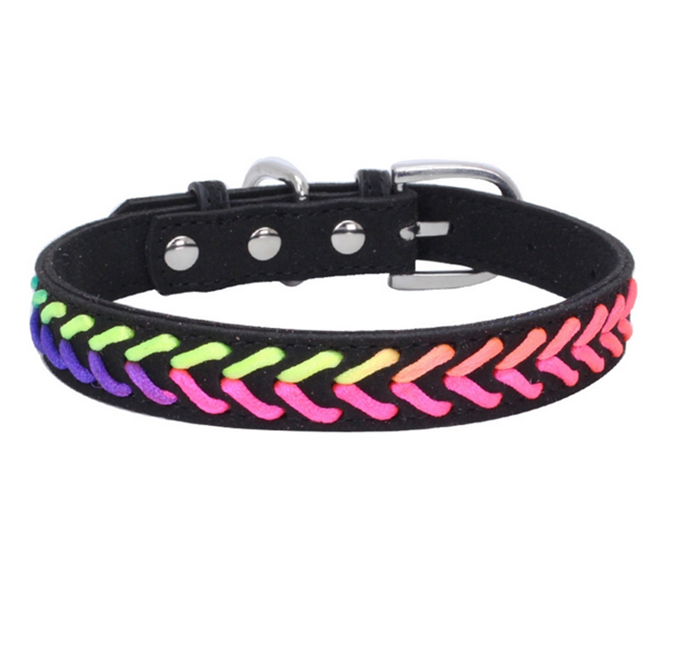 Braided Dog Collars Soft Suede for Small Medium Dog Pet Puppy Chihuahua