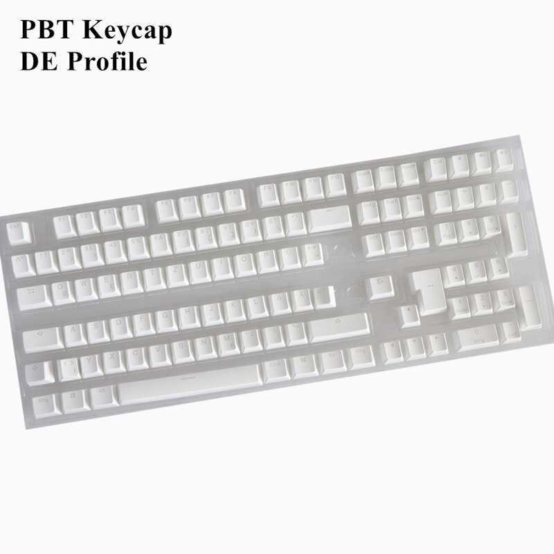 Cool Jazz Double-shot Black White Thick PBT DE ISO layout 108 backlit Keycaps OEM Profile Keycap For MX Mechanical Keyboard: White
