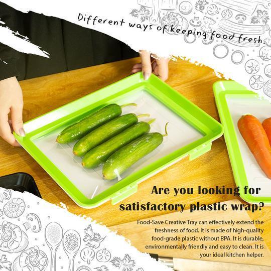 Rectangular Food Preservation Tray Stackable Food Fresh Tray Magic Elastic Fresh Tray Reusable Food Storage Container