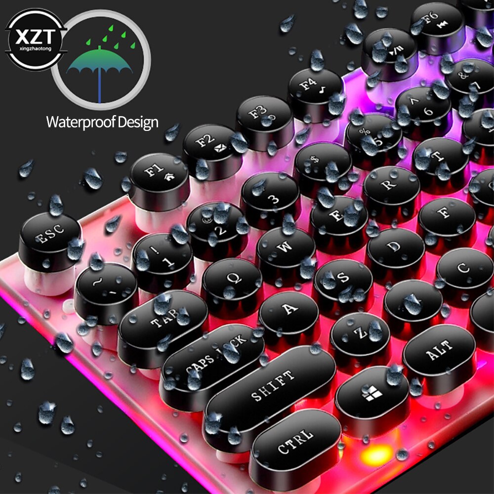 Limei – ensemble clavier et souris Gtx300, rétro, Punk, rétro, jeu rétroéclairé, Suspension filaire USB
