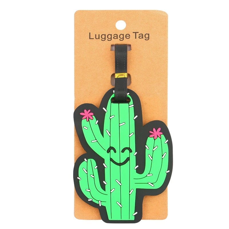 Travel Accessories Fruit food shell Luggage Tag Silica Gel Suitcase ID Addres Holder Baggage Boarding Portable Label: cactus