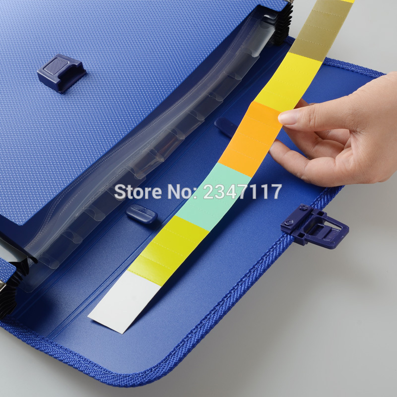 A4 Waterproof Portable Folder 12 Case Accordion Bag Office Storage Bag Your Files Easy to Carry Blue File Folder Document Bag