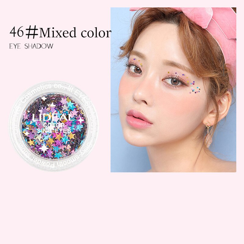 Flerfärgad diamant glitter ögonmakeup kind nagelkonst dekoration paljetter hud highlighter ansikte festival smink kosmetika tslm 1