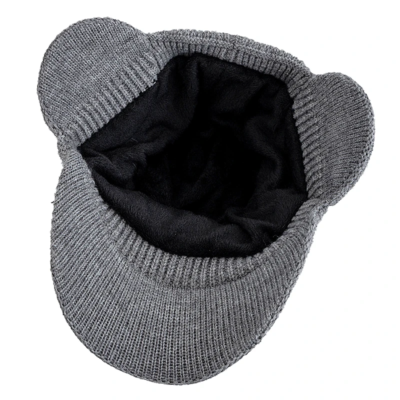 Men Winter Hat Warm Earflap Brim Cap Stylish Hats For Men Outdoor Thicken Ski Sports Knitted Hat