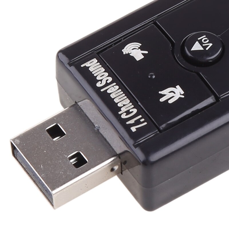 USB2.0 External 7.1 Channel 3D Virtual Sound Card Adapter PC Laptop Black