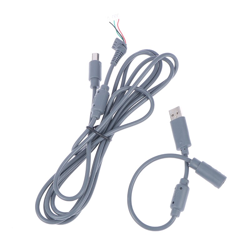 2pcs/set USB 4Pin For Cable Cord Cable +Breakaway Adapter For Xbox-360 Wired Controller: gray