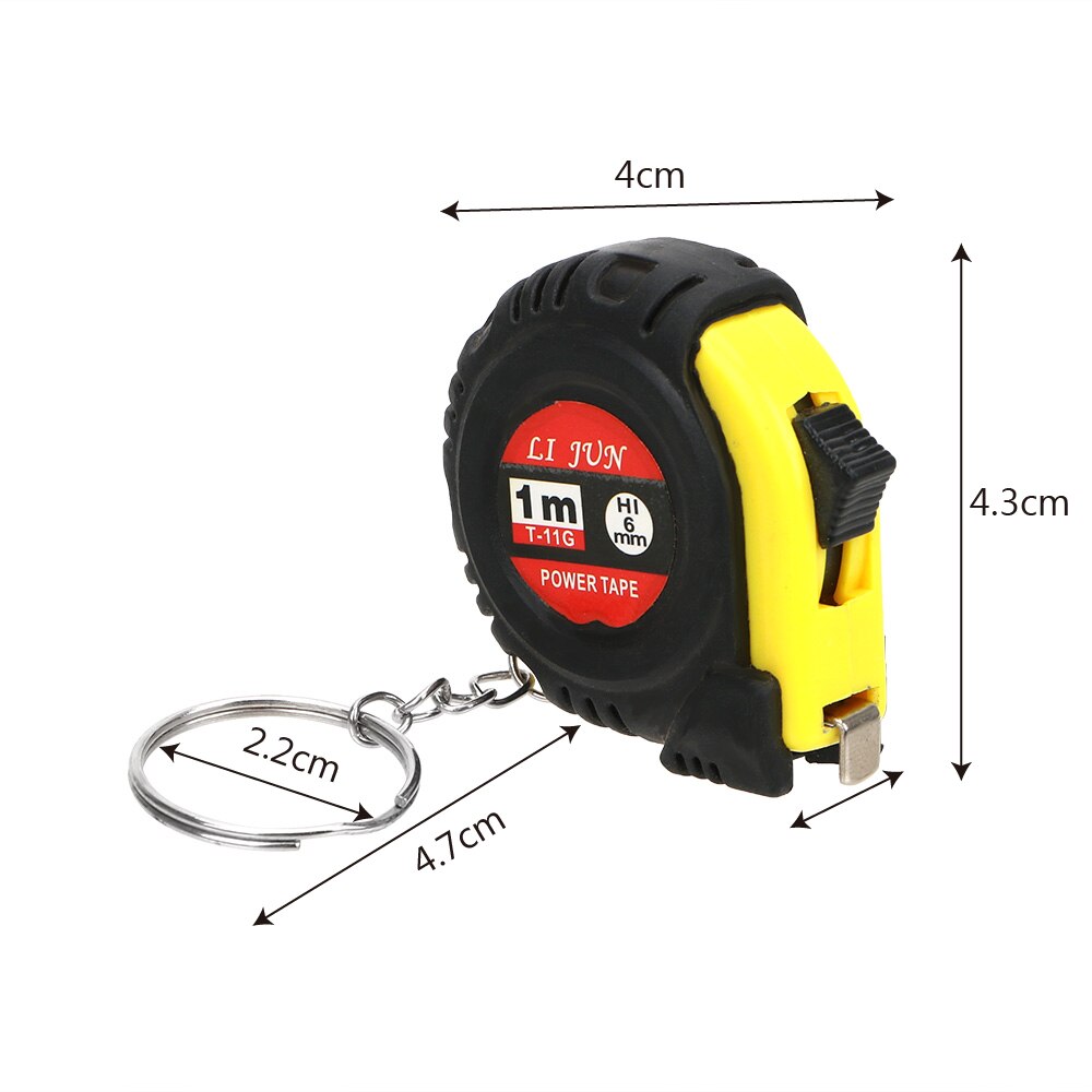 Mini 1m Power Tape Measure Keychain Universal Pull Ruler Metric Tape Measure Retractable Measuring Tape Meter Inch Tailor Tool